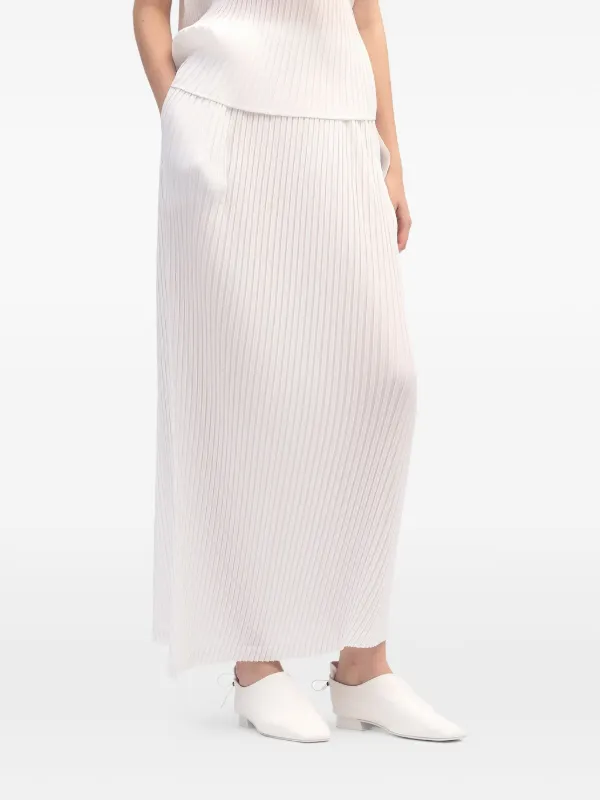 Issey Miyake Shadow Study Pleated Maxi Skirt | White | FARFETCH HK