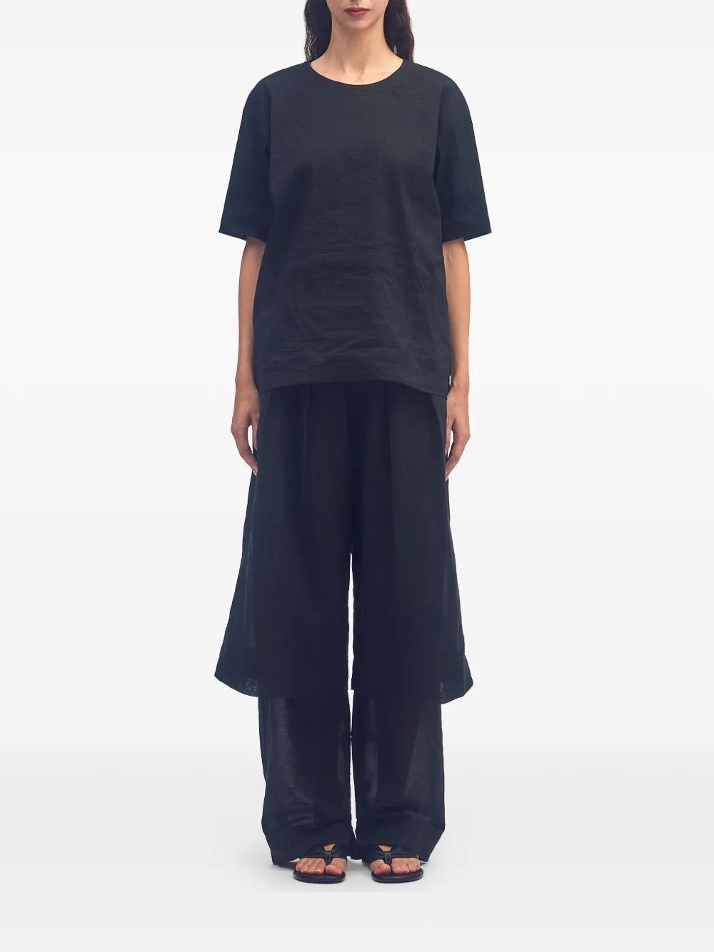  Issey Miyake Paper-esque Pleated Trousers - Black 
