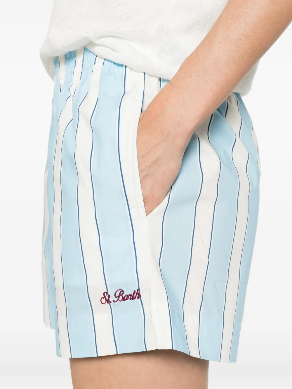 MC2 Saint Barth Meave gestreepte shorts Blauw