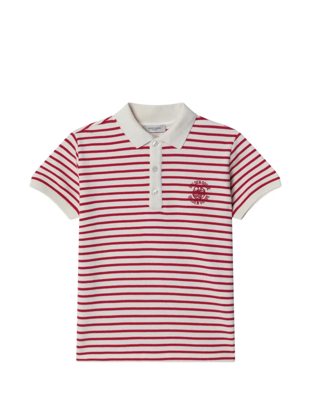 Golden Goose Kids logo-embroidered polo shirt - Bianco