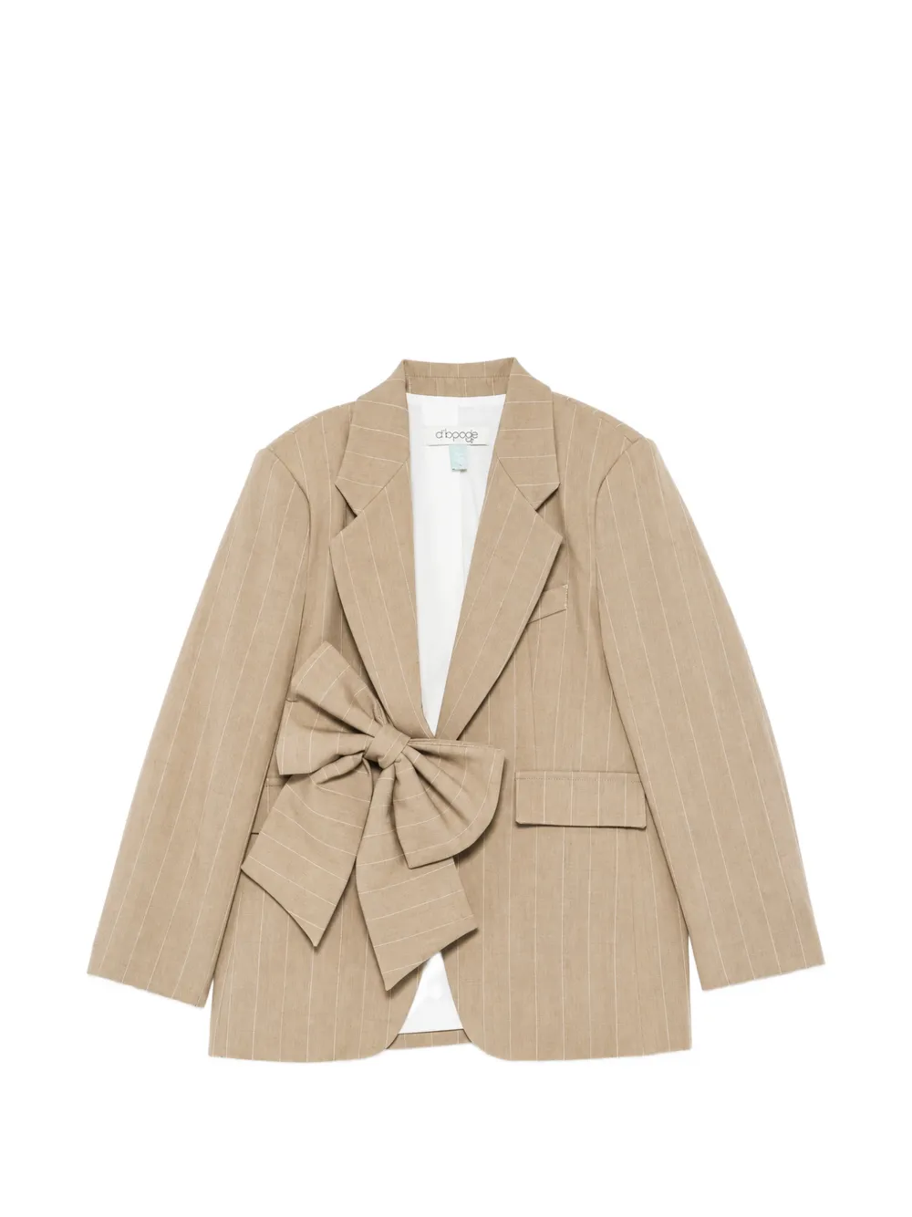 alapage pinstripe bow-detail blazer - Toni neutri