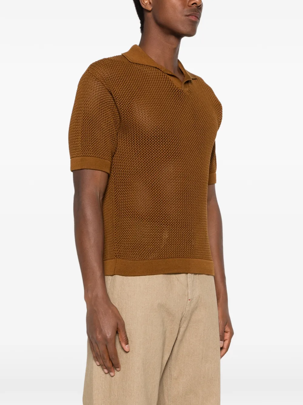 Tagliatore Opengebreid T-shirt Bruin