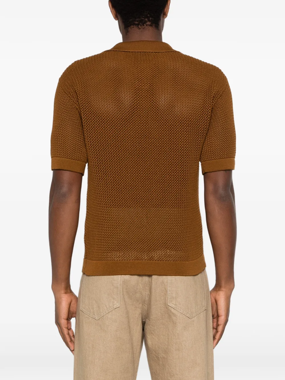 Tagliatore Opengebreid T-shirt Bruin