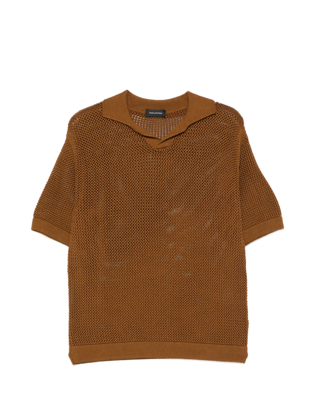 Tagliatore Opengebreid T-shirt Bruin