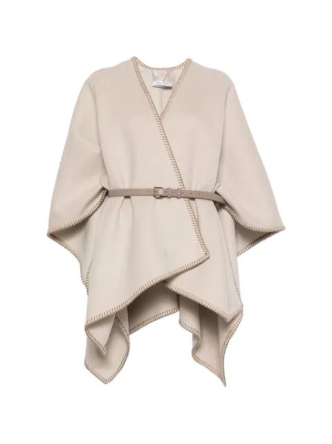 Max Mara Colomba belted blanket-stitch poncho