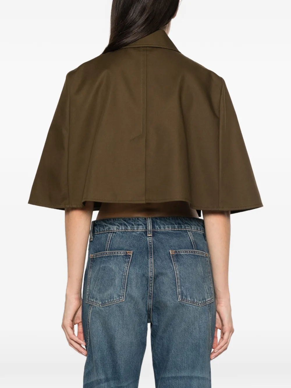 Max Mara Waterafstotende cropped gabardine cape Bruin