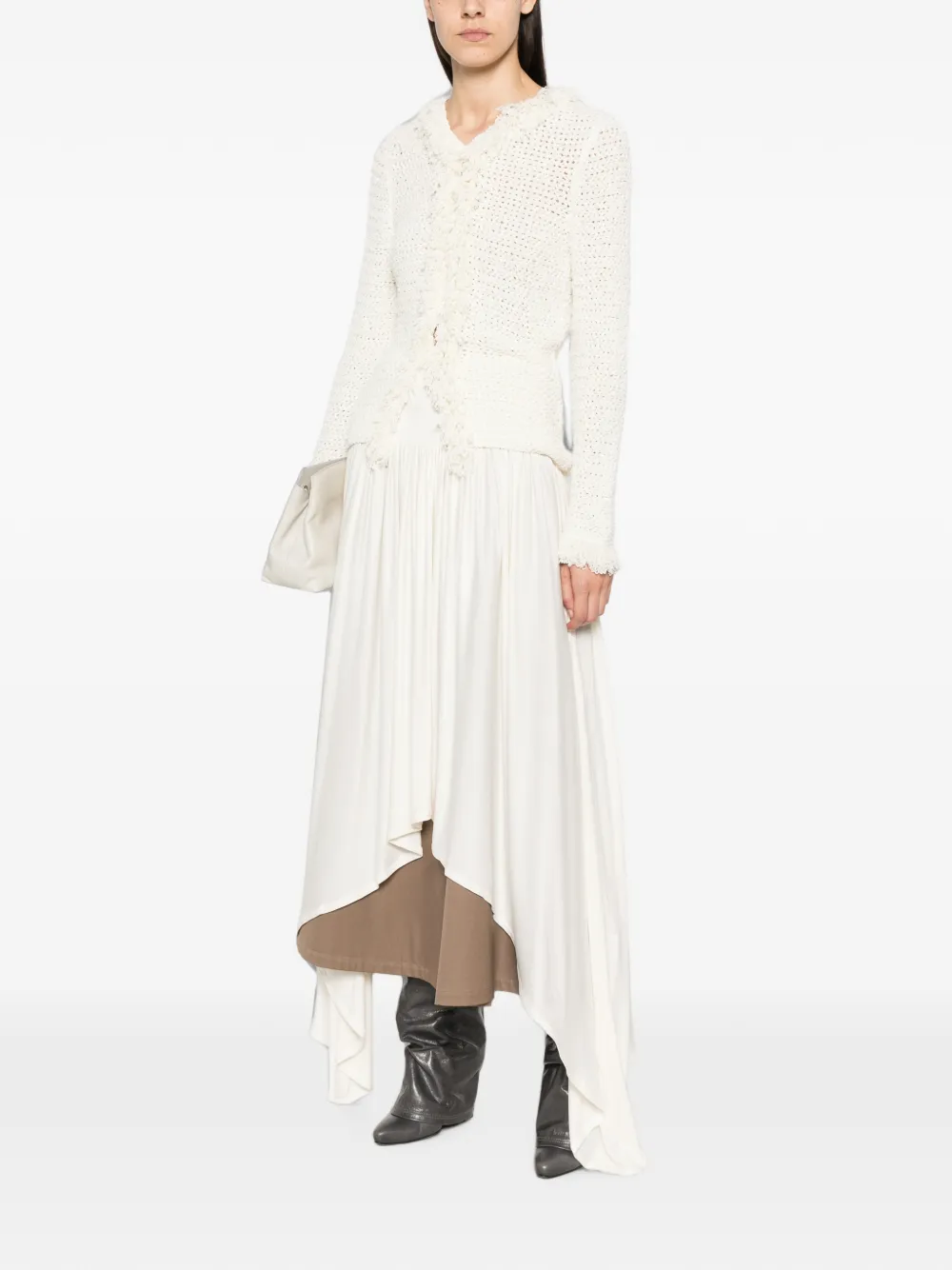 Proenza Schouler Nilo blouse met franje Beige