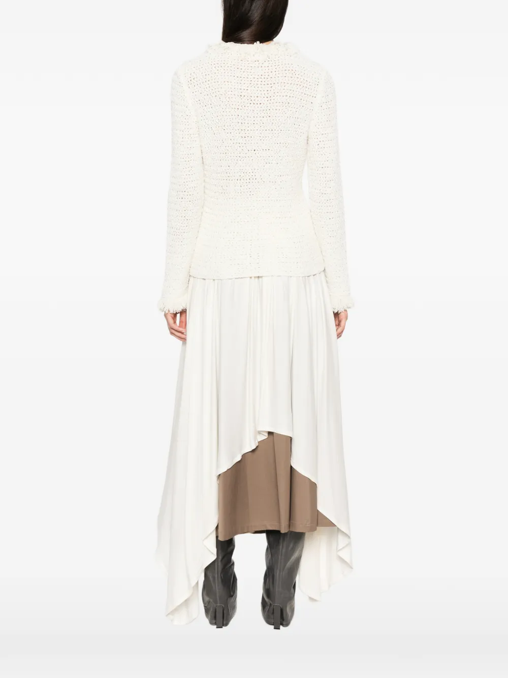 Proenza Schouler Nilo blouse met franje Beige
