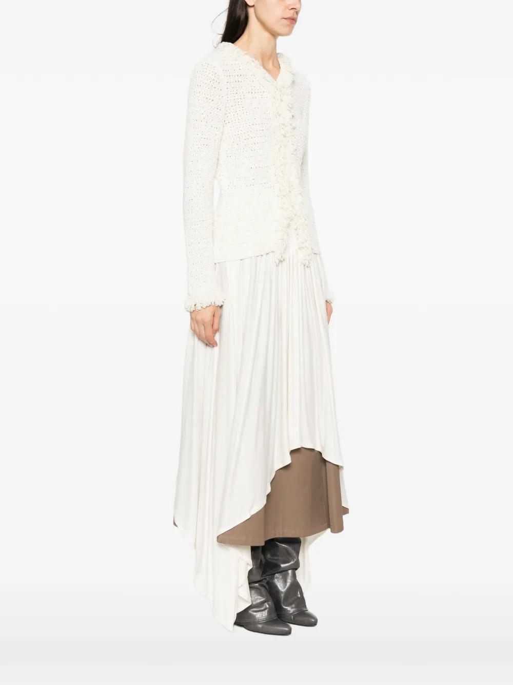 Proenza Schouler Nilo blouse met franje Beige