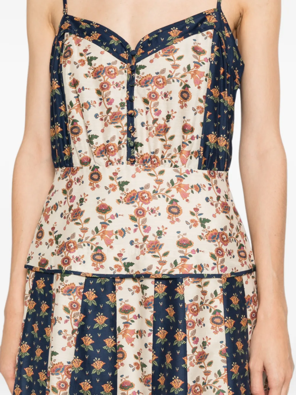 Polo Ralph Lauren Mouwloze jurk met vlakken en print Blauw