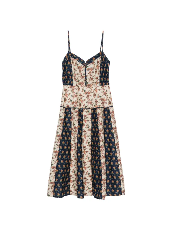 Polo Ralph Lauren floral-print Paneled Midi Dress | Blue