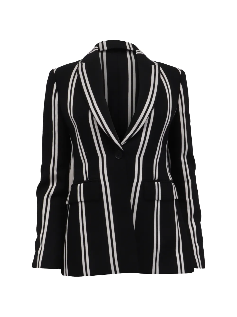 Maje striped single-breasted jacket - Nero