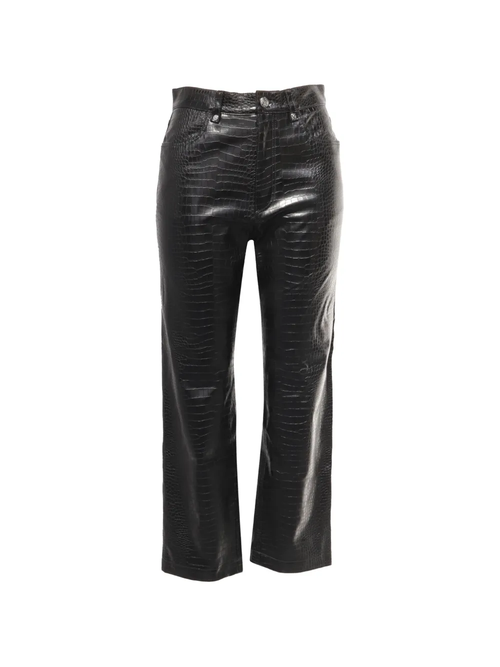 BOSS croc-embossed straight-leg trousers - Nero