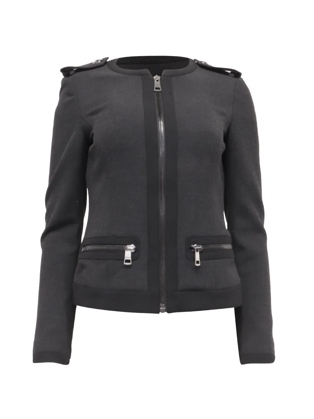 Burberry Pre-Owned zip-up collarless jacket - Grau