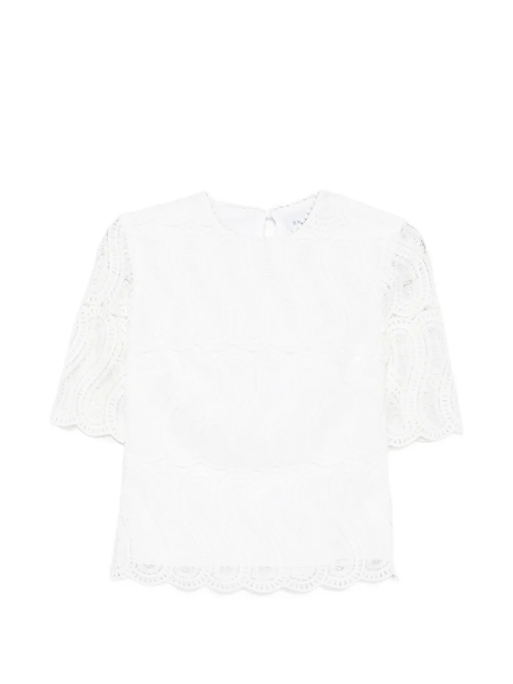 Raquel Diniz lace scalloped-hem top - Bianco