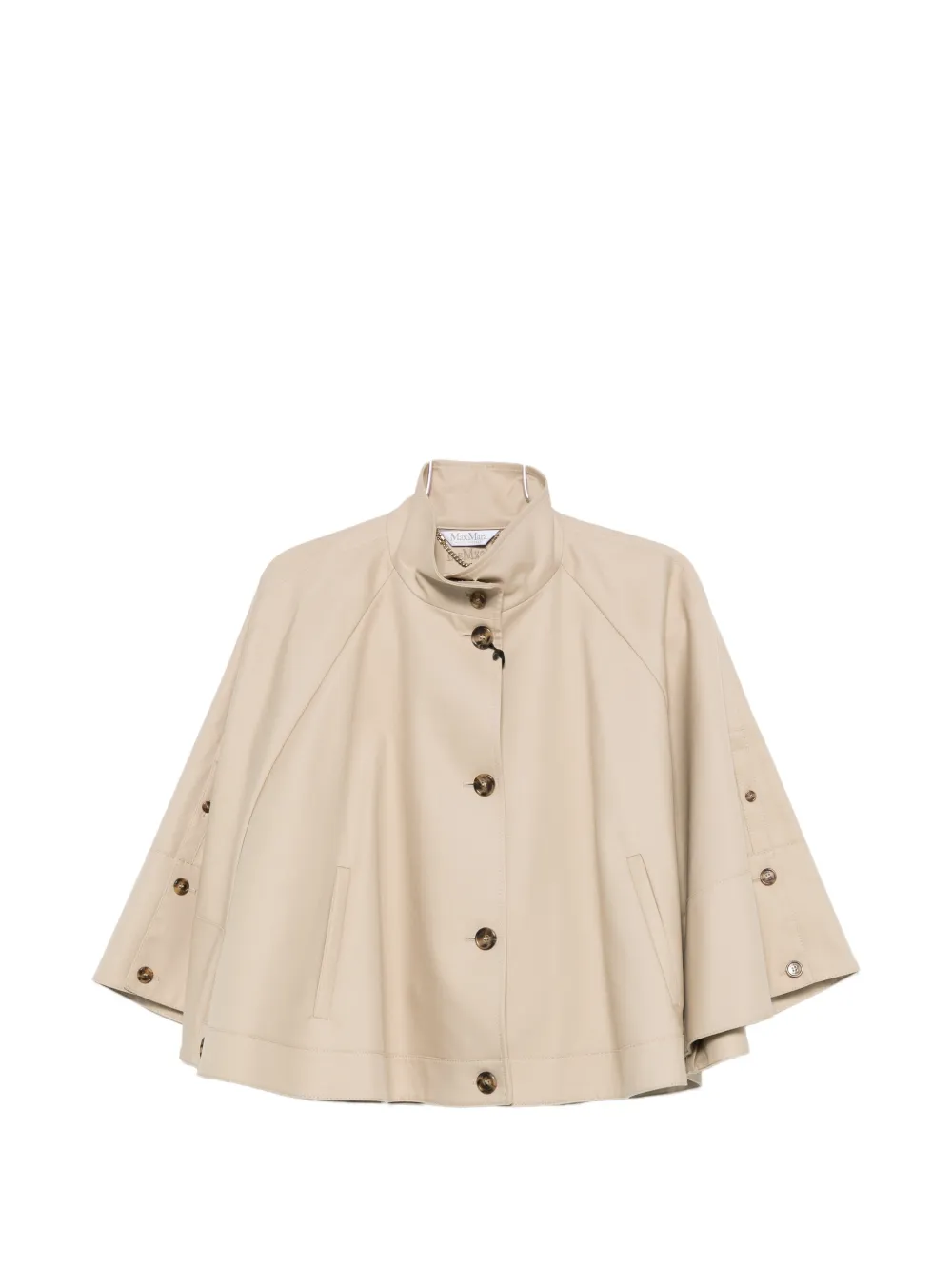 Max Mara Cotton-gabardine Cape In 뉴트럴