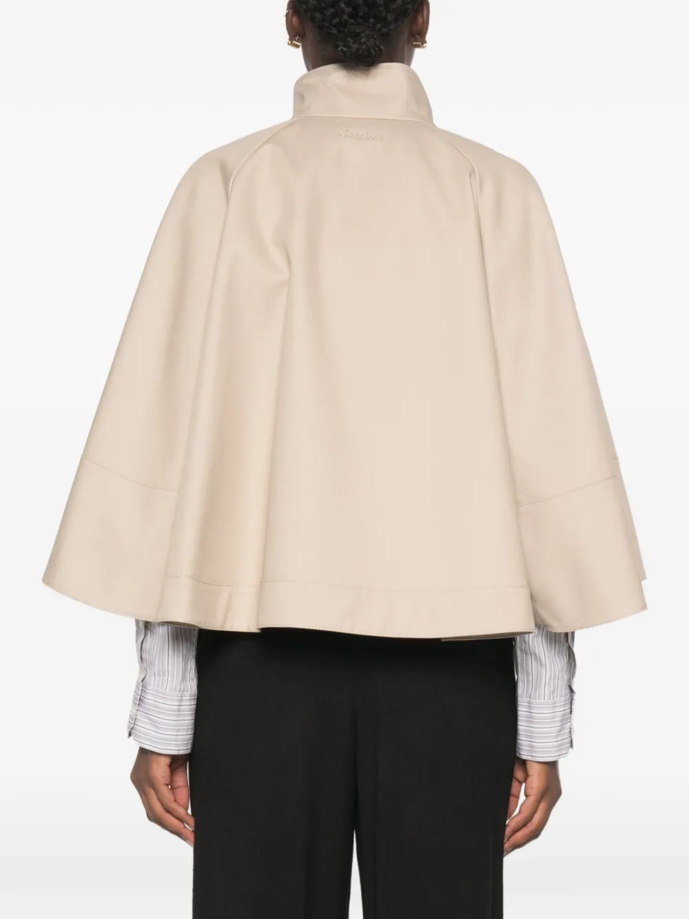 Max Mara Waterafstotende ruimvallende gabardine cape Beige