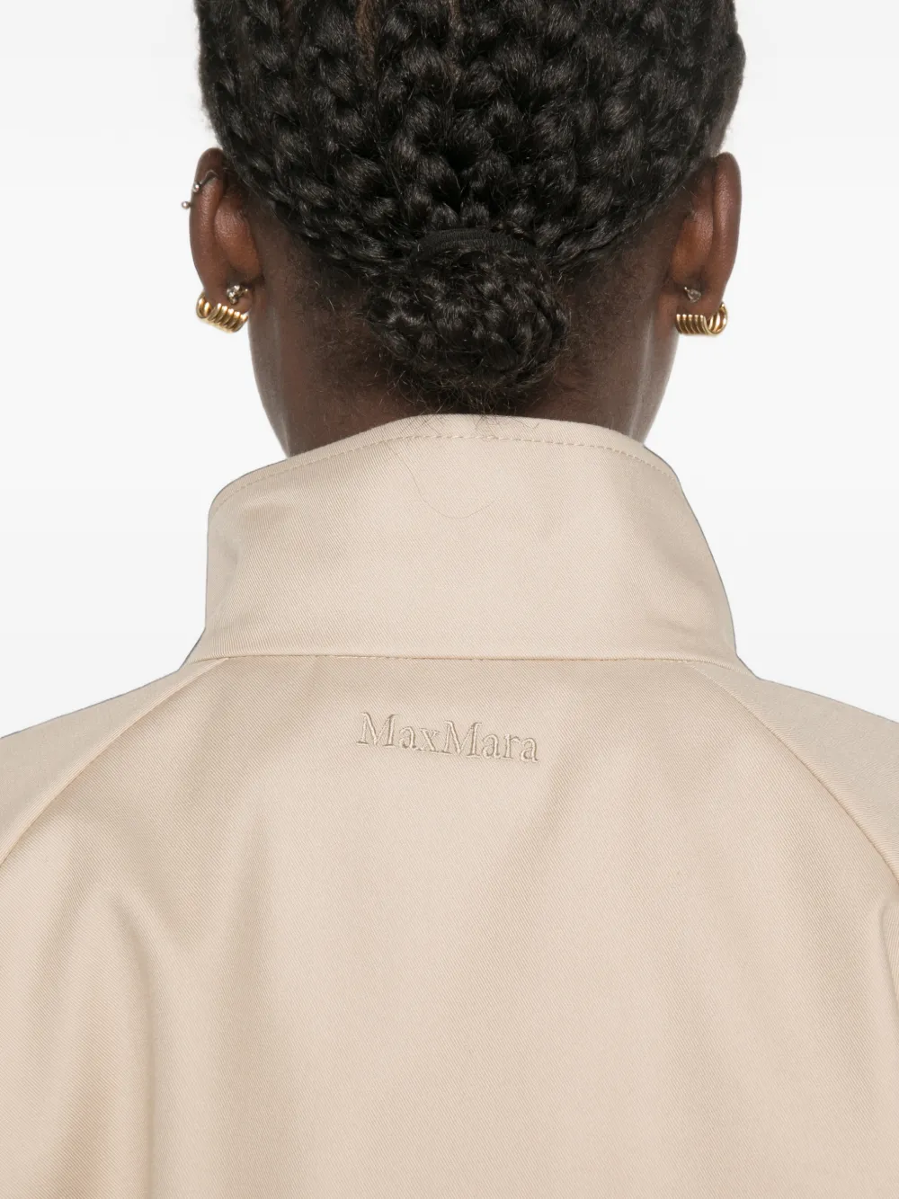 Max Mara Waterafstotende ruimvallende gabardine cape Beige