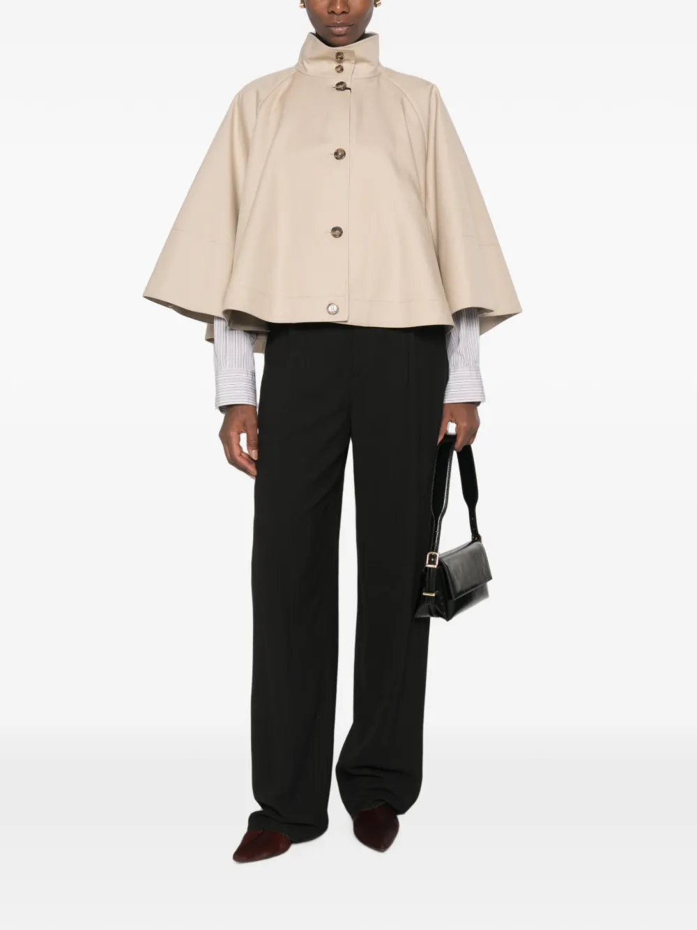 Max Mara Waterafstotende ruimvallende gabardine cape Beige