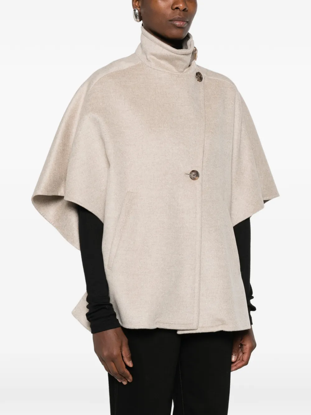 Max Mara Oversized kasjmier gedrapeerde cape Beige