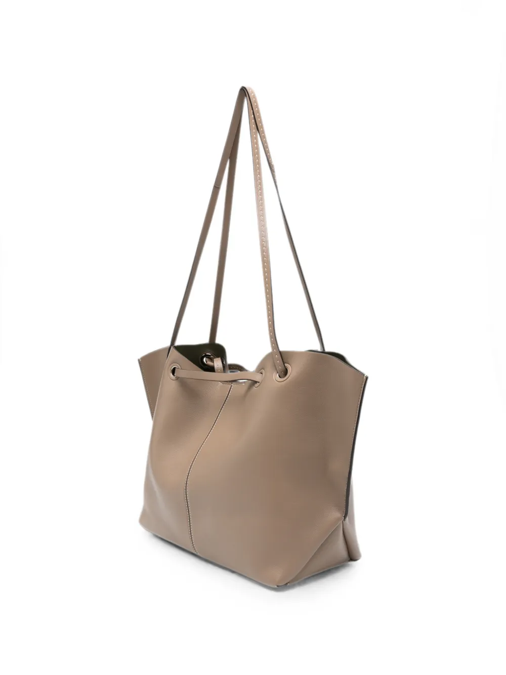 Max Mara Double Nappa Leather Shopper Bag Mud in Neutrals, view 3