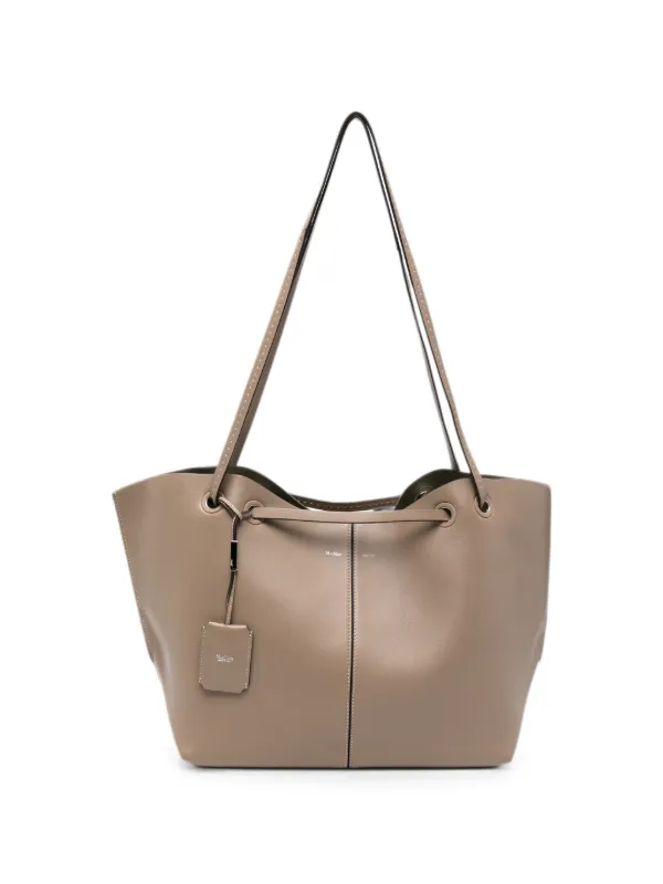 Max Mara Double Nappa Leather Shopper Bag Mud in Neutrals
