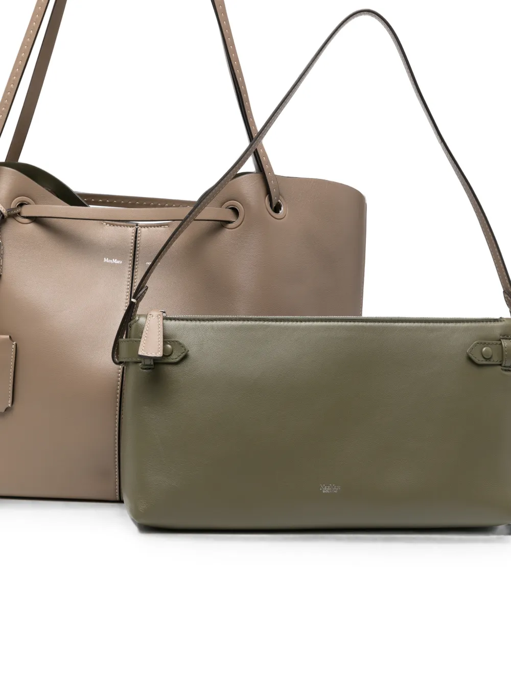 Max Mara Double Nappa Leather Shopper Bag Mud in Neutrals, view 4
