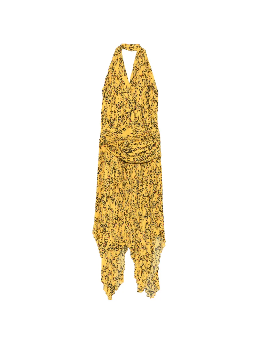 Proenza Schouler Paulina floral-print pleated asymmetric dress - Yellow