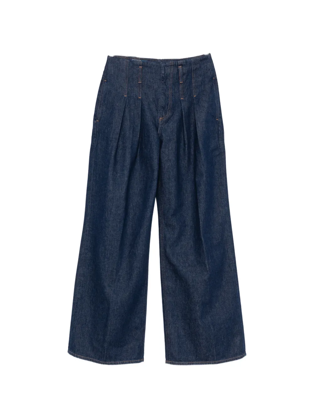 Polo Ralph Lauren Pleated Wide-leg Jeans In Blue