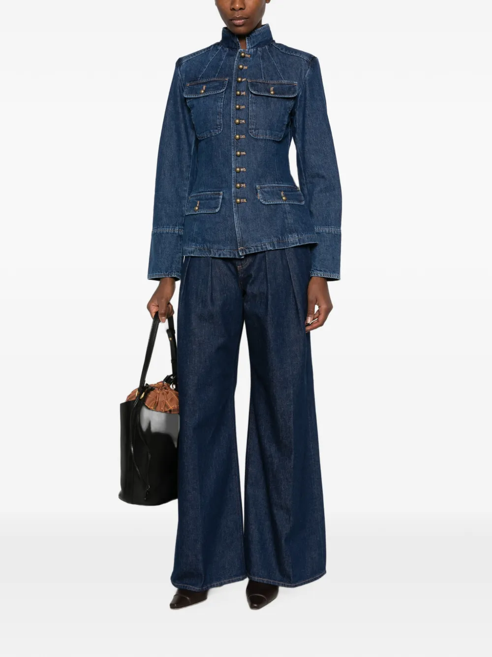 Polo Ralph Lauren Denim jack met Burron-sluiting Blauw