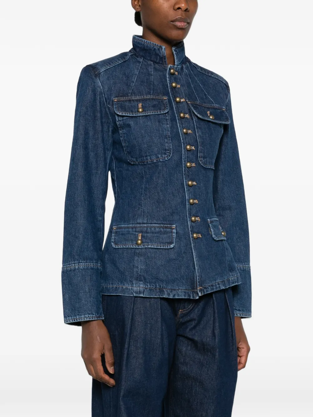 Polo Ralph Lauren Denim jack met Burron-sluiting Blauw