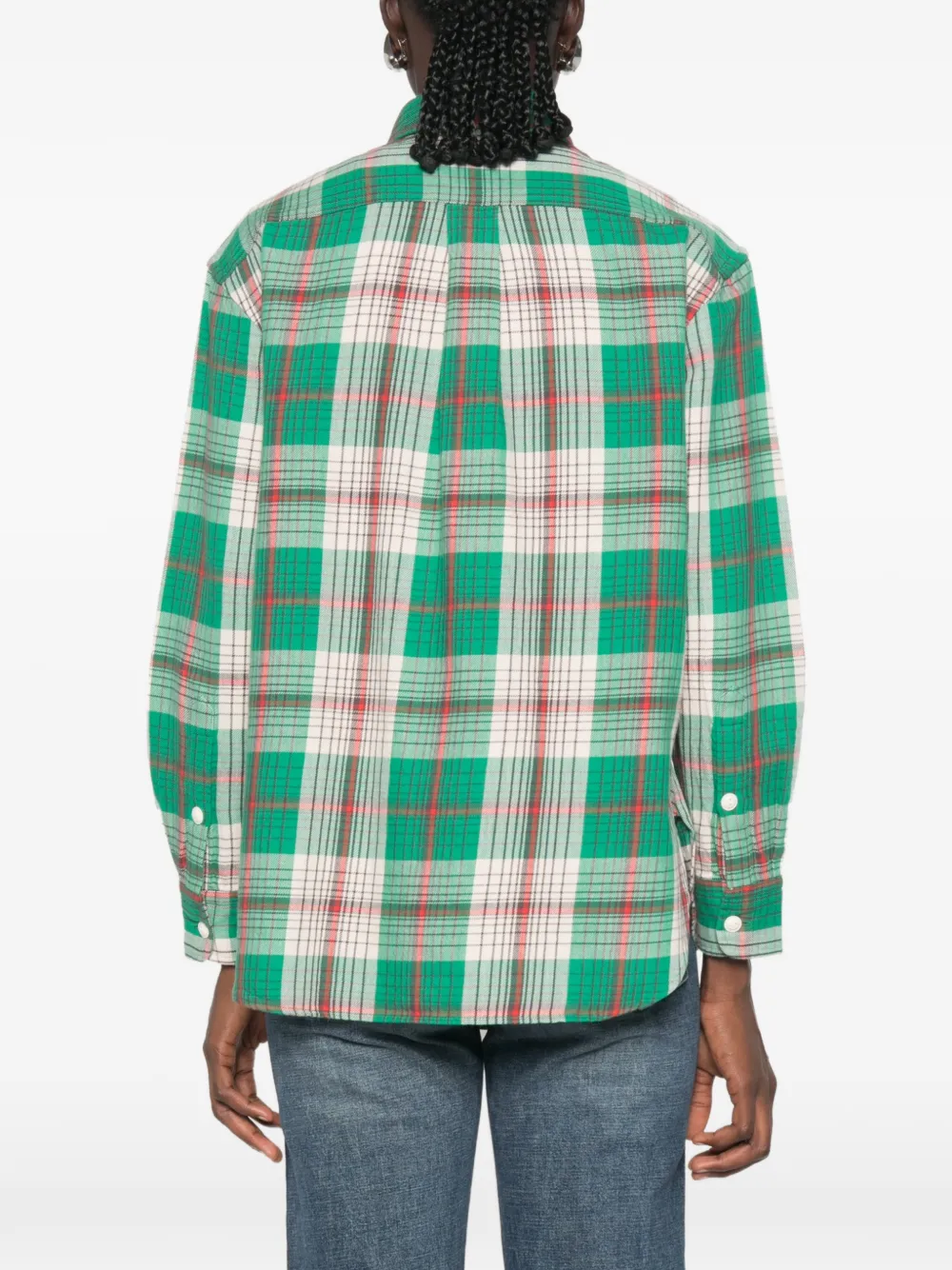 Polo Ralph Lauren Ruimvallende geruite katoenen blouse Groen