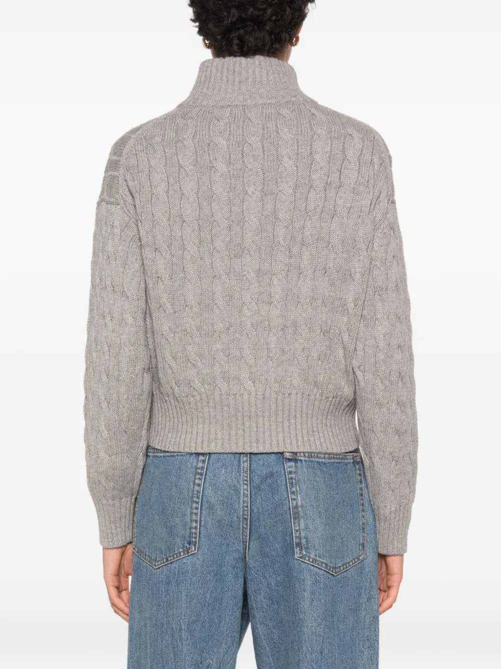Polo Ralph Lauren Kabelgebreide trui met kwartrits Grijs