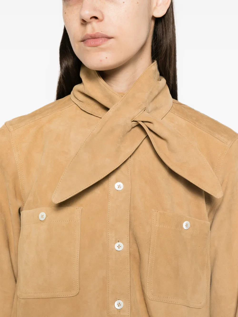 Polo Ralph Lauren Suede Utility Dress in Brown, view 5