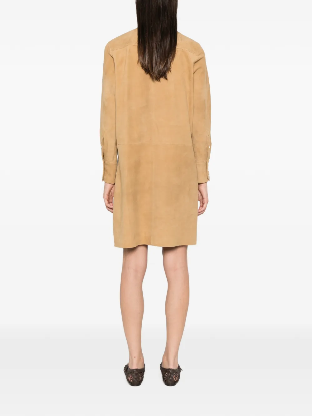 Polo Ralph Lauren Suede Utility Dress in Brown, view 4