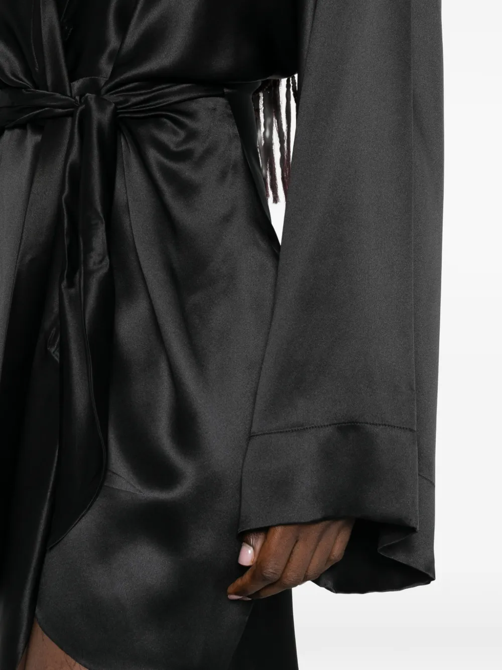 Balenciaga Gedrapeerde jurk met satijnen afwerking Zwart