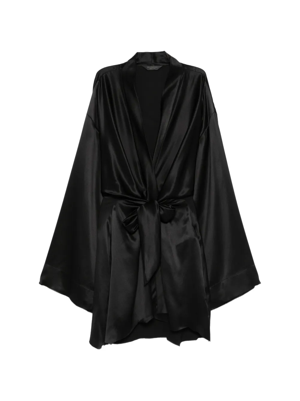 Balenciaga Satin-finish Draped Mini Dress In Black
