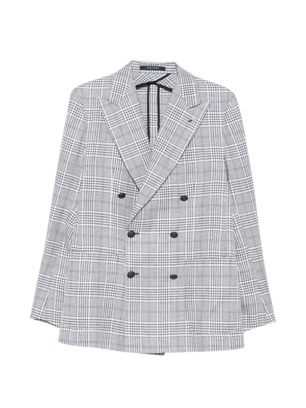 Tagliatore double-breasted plaid blazer - Blue
