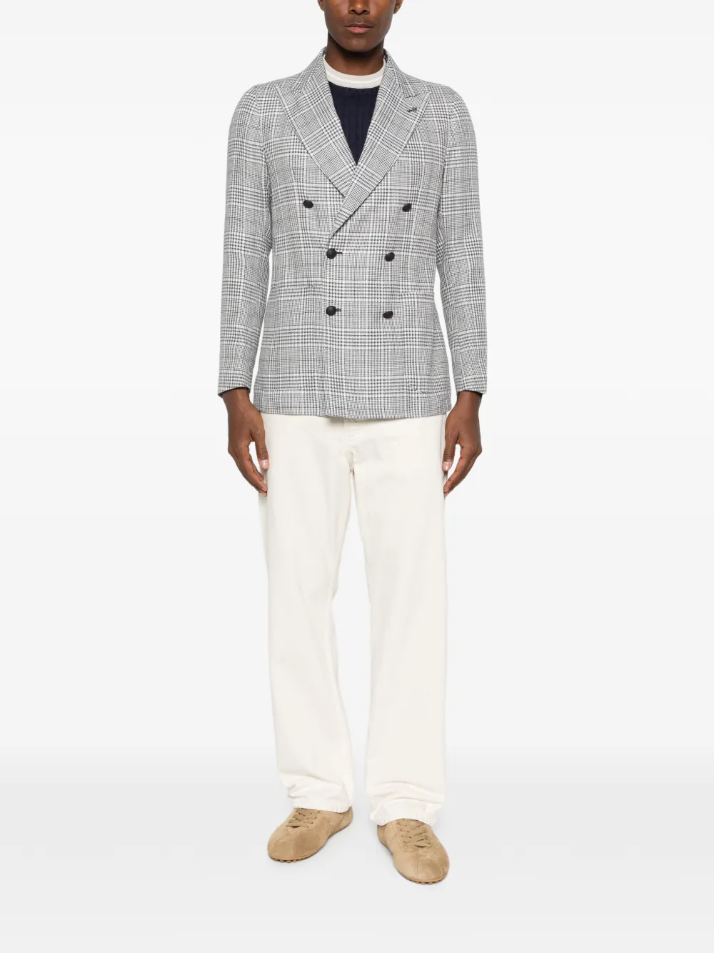 Tagliatore Geruite blazer Blauw