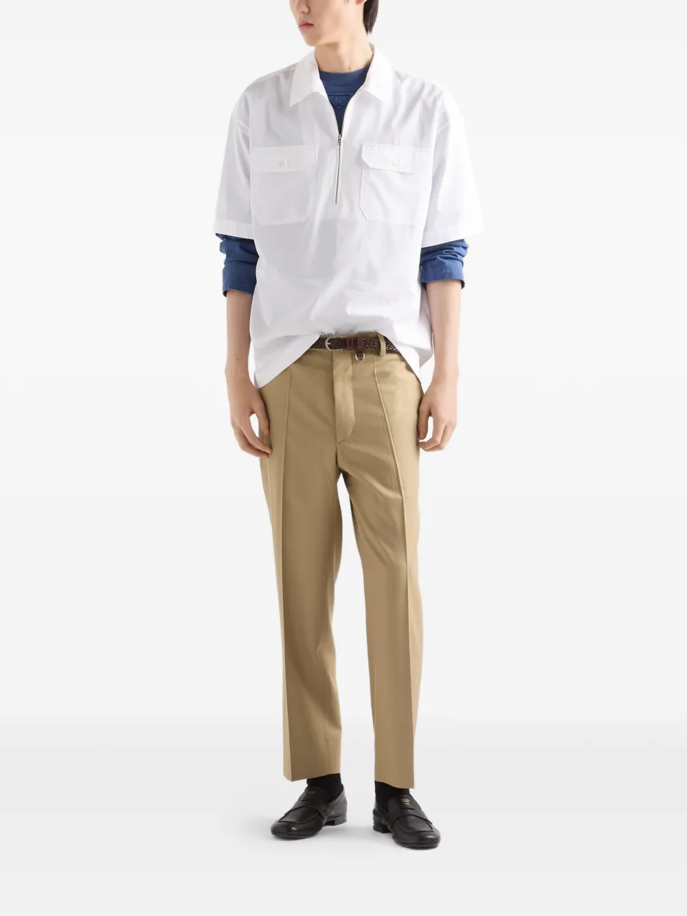 Prada 코튼 반소매 셔츠 | Image 2