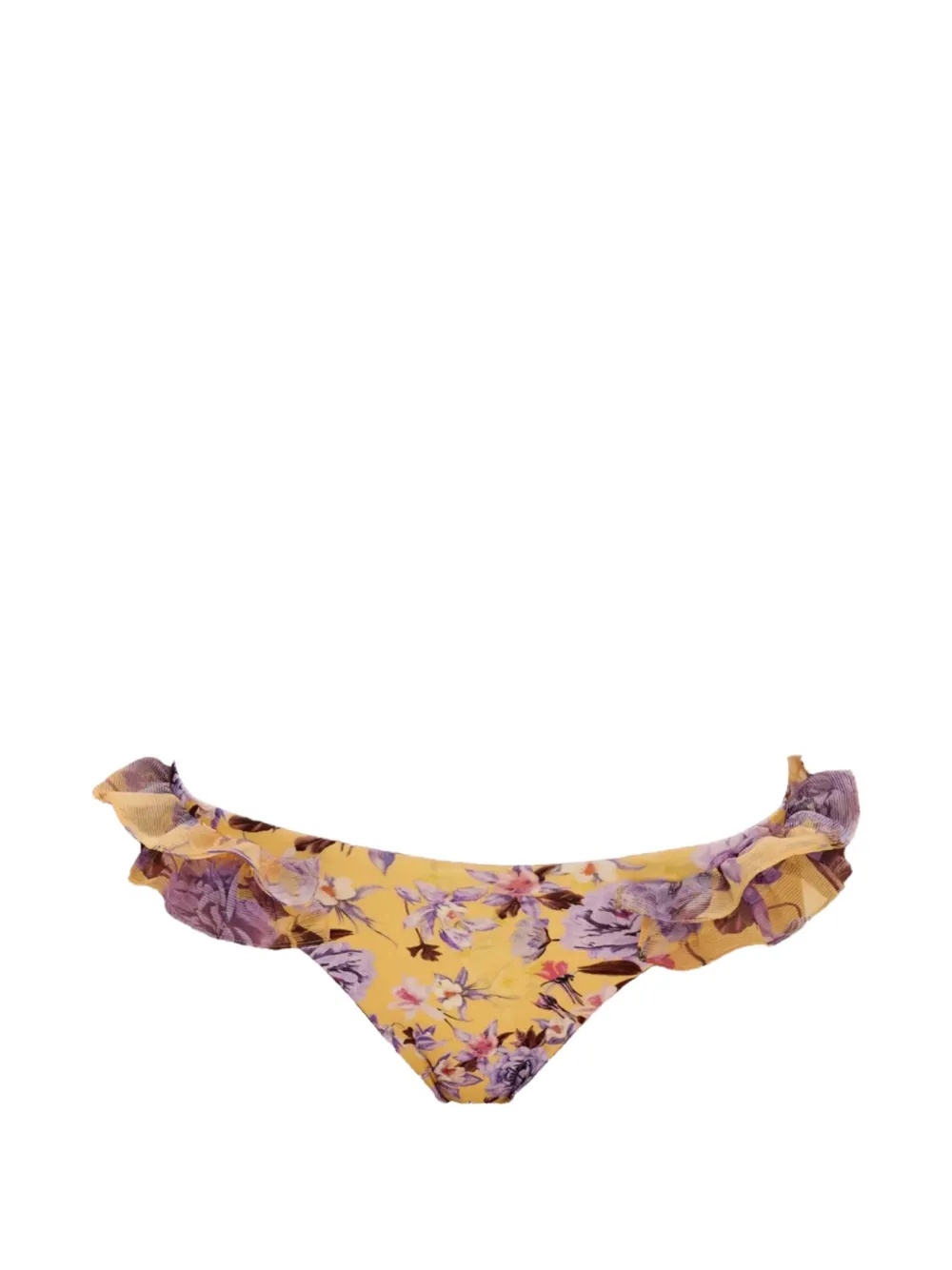 PatBO floral-print ruffled bikini bottoms - Giallo