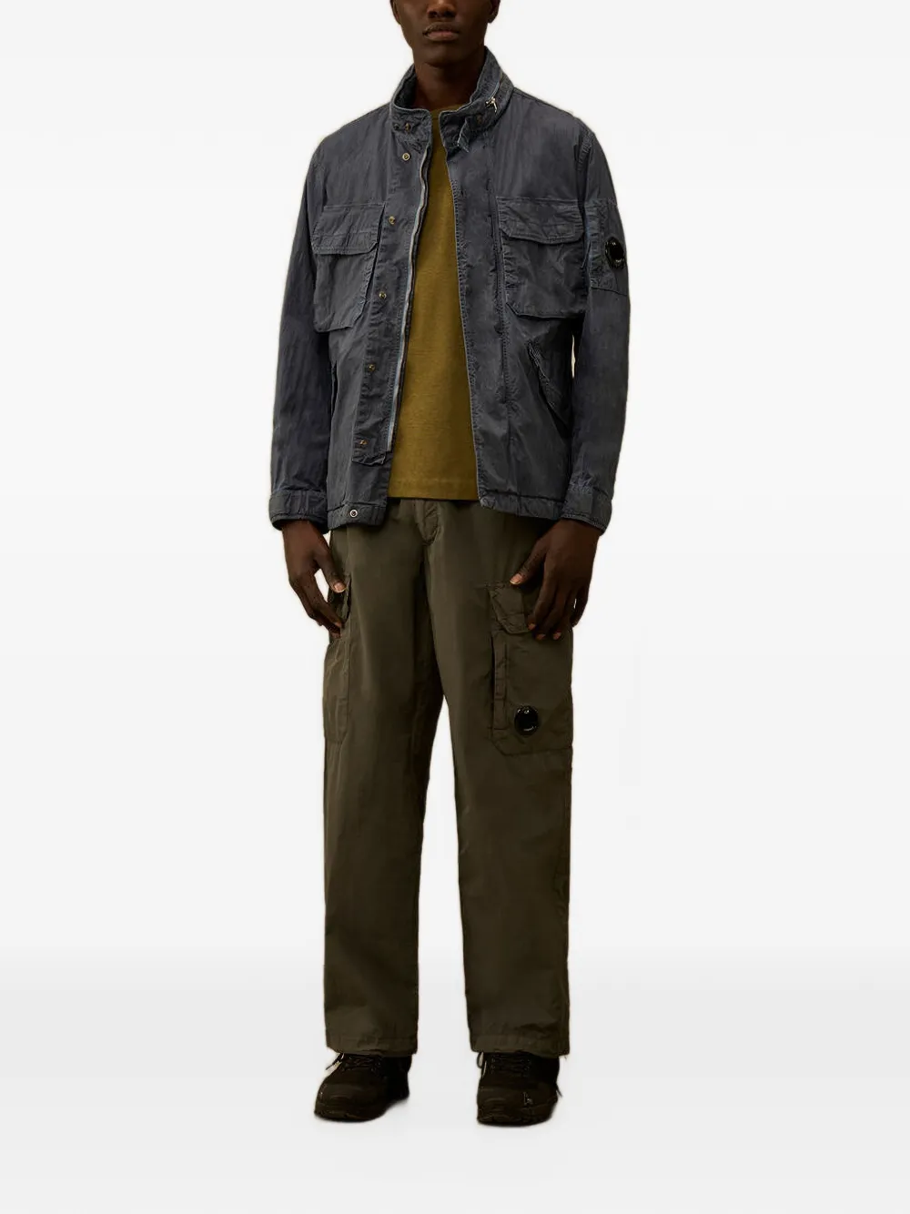C.P. Company Flatt nylon ruimvallende cargo broek Groen
