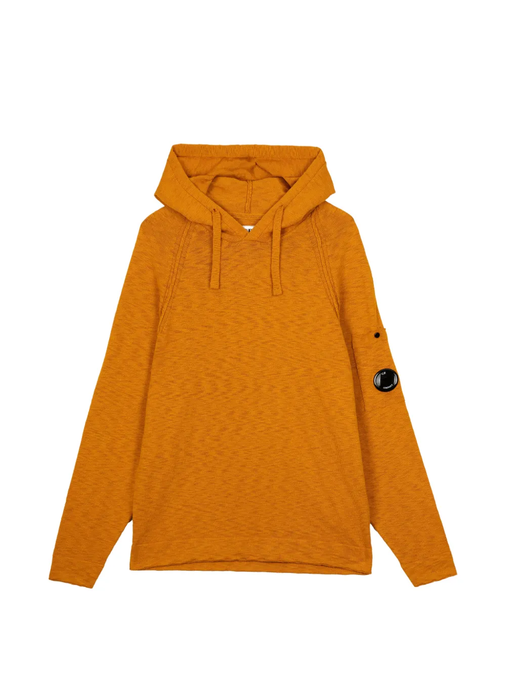 C.P. Company Lens-detail slub-texture hoodie - Orange