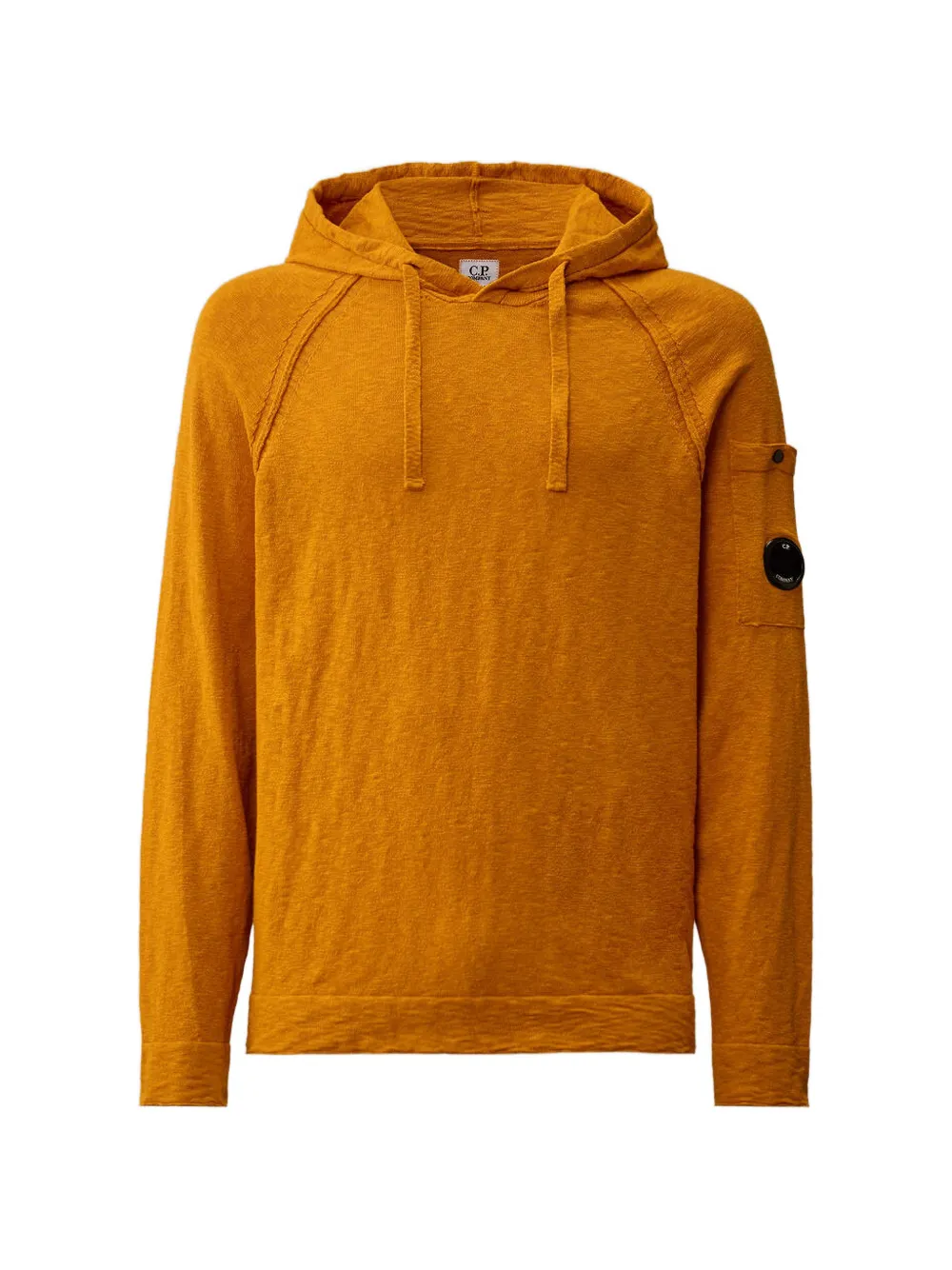 C.P. Company Lens-detail slub-texture hoodie - Arancione