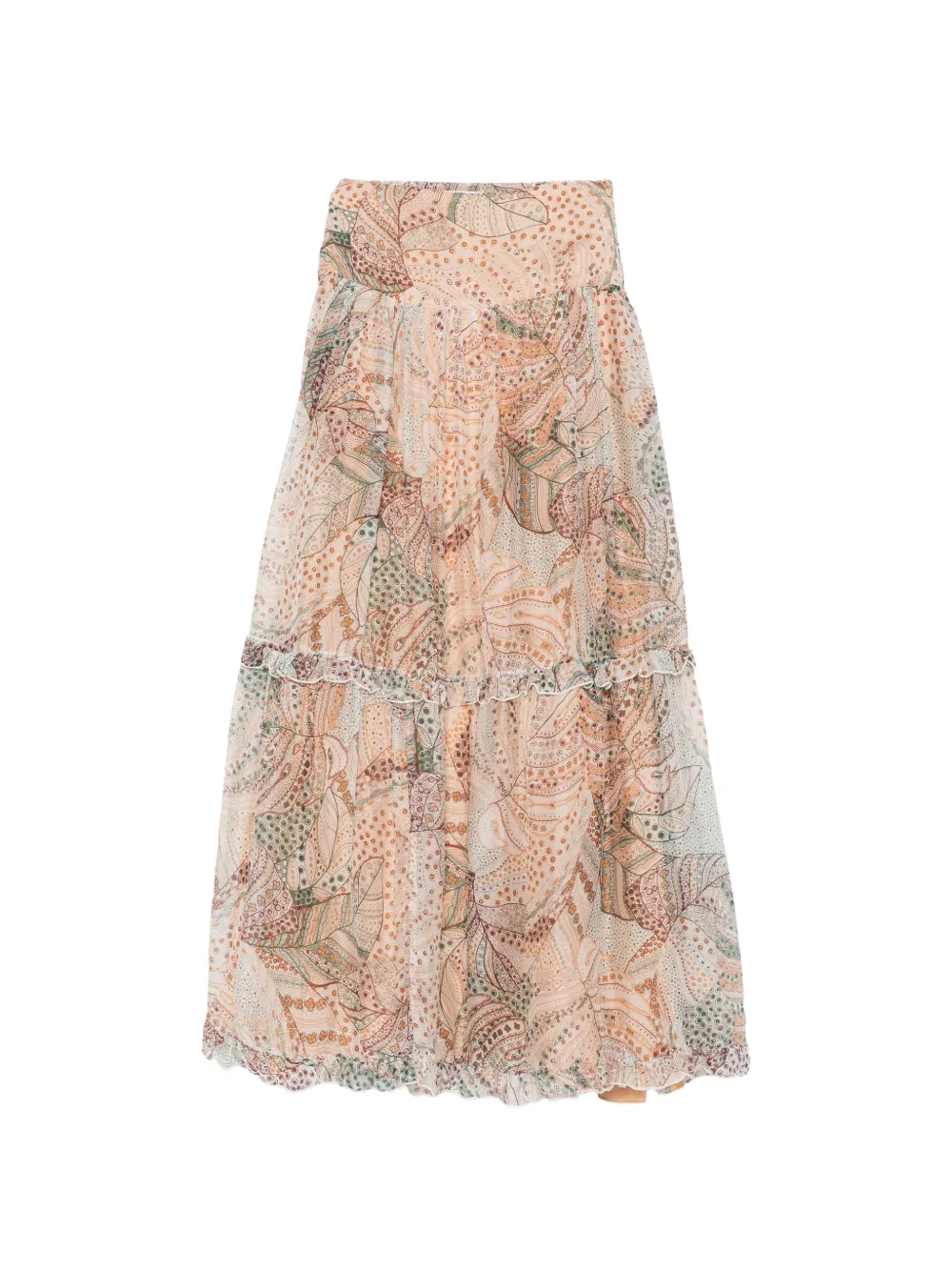 Raquel Diniz Cecilia paisley-print ruffled skirt - Toni neutri