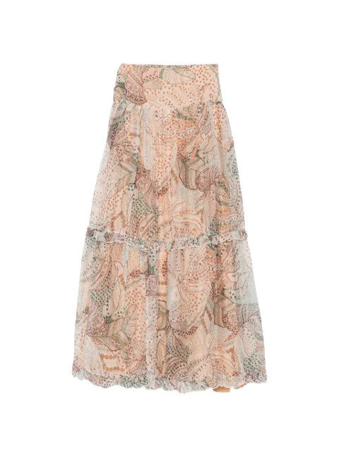 Raquel Diniz Cecilia paisley-print ruffled skirt