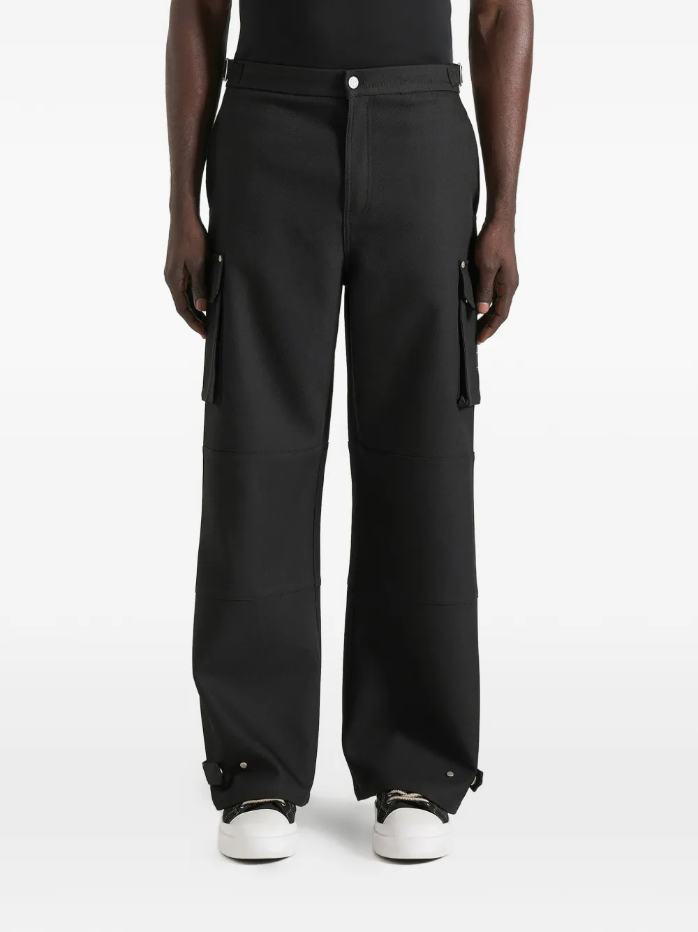 Manière De Voir Mathis twill cargo broek met wijde pijpen Zwart