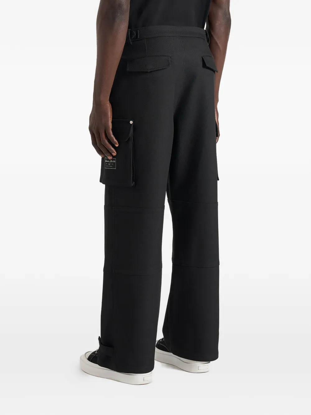 Manière De Voir Mathis twill cargo broek met wijde pijpen Zwart