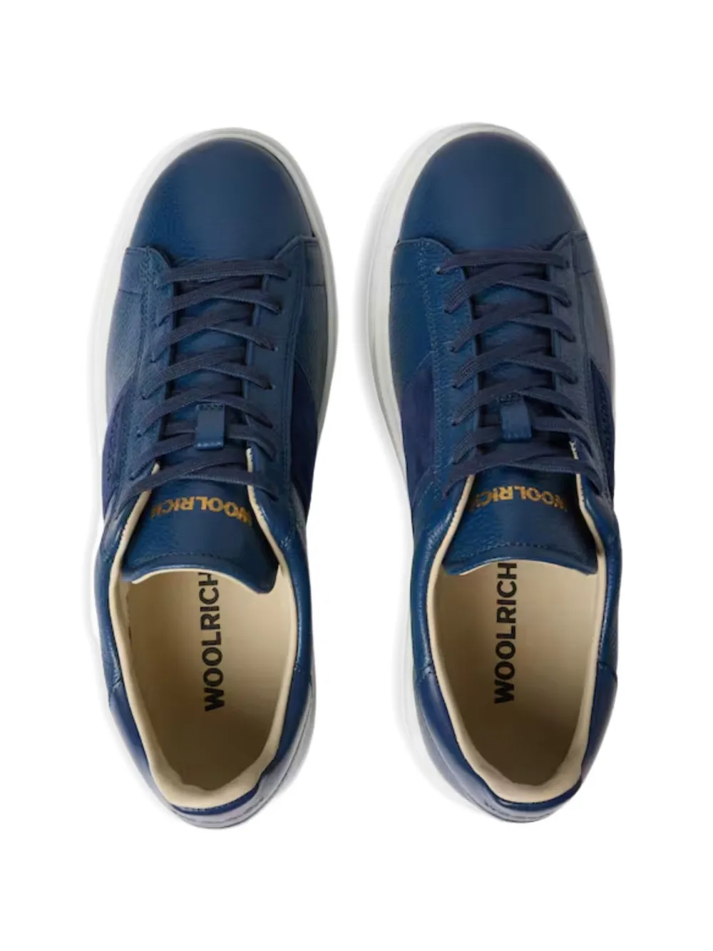 Woolrich Leren sneakers met suède vlak Blauw