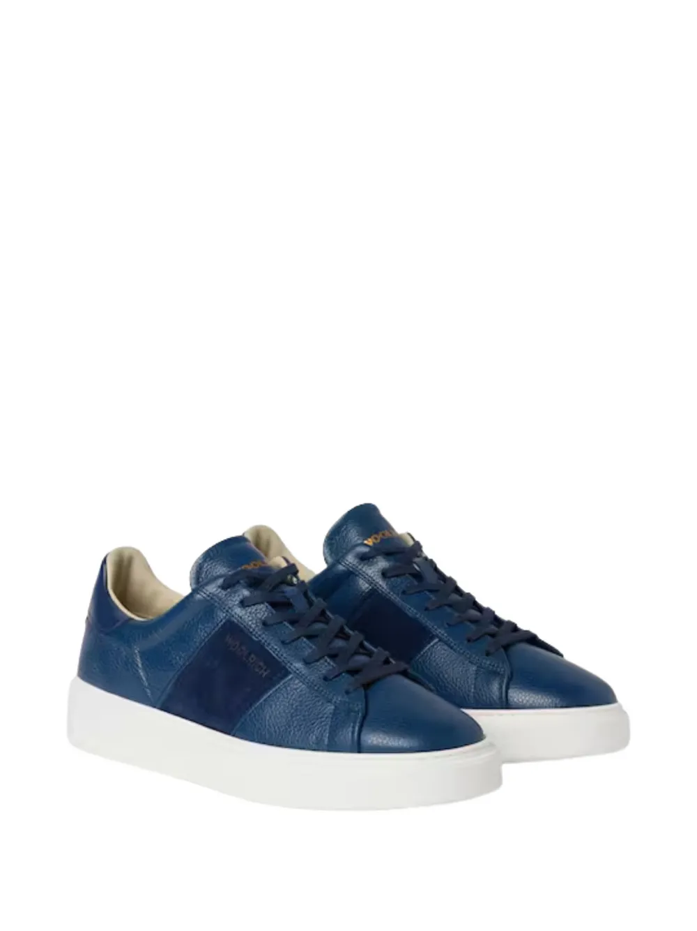 Woolrich Leren sneakers met suède vlak Blauw
